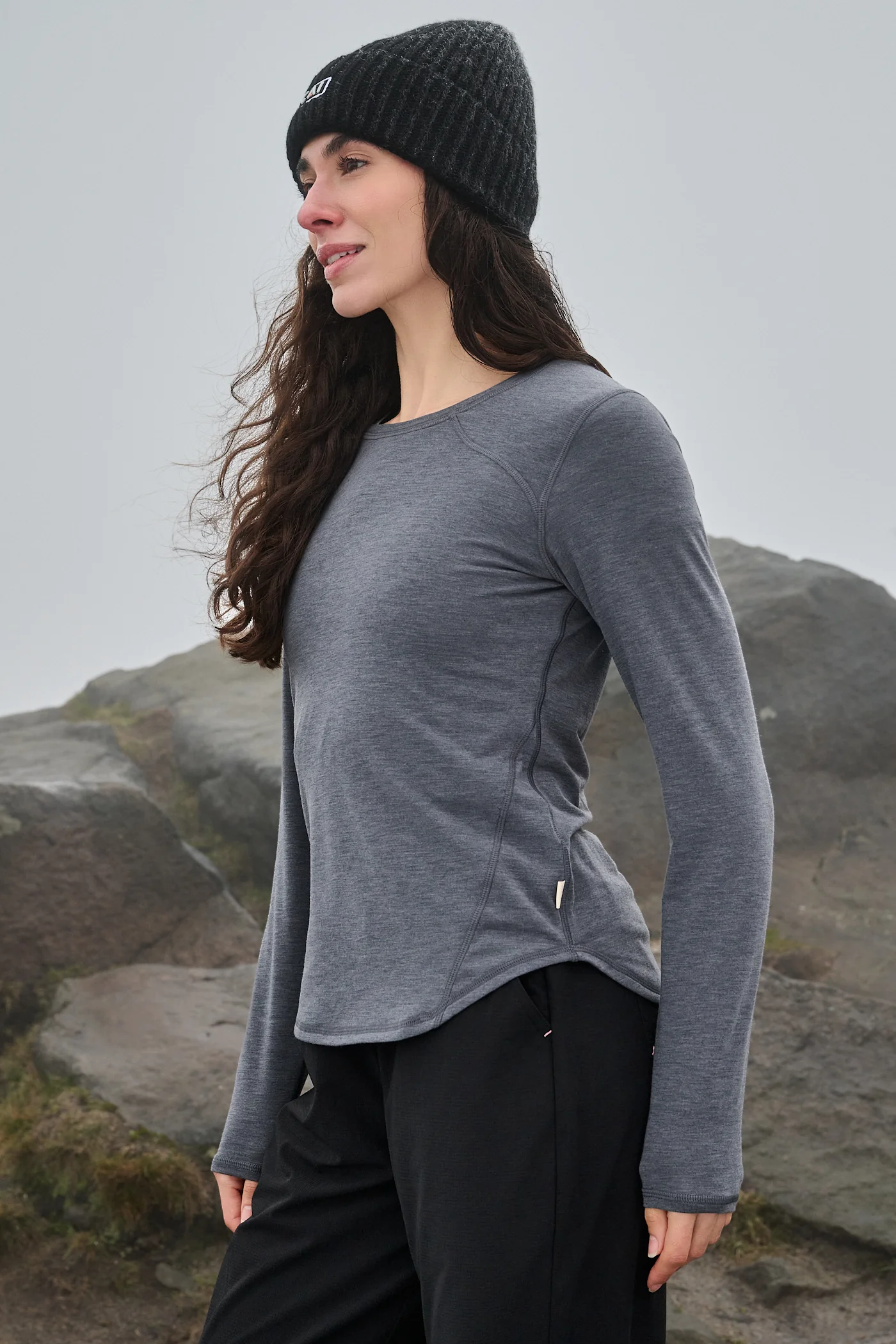 Essence Long Sleeve Baselayer - Grey Marl - Image 5