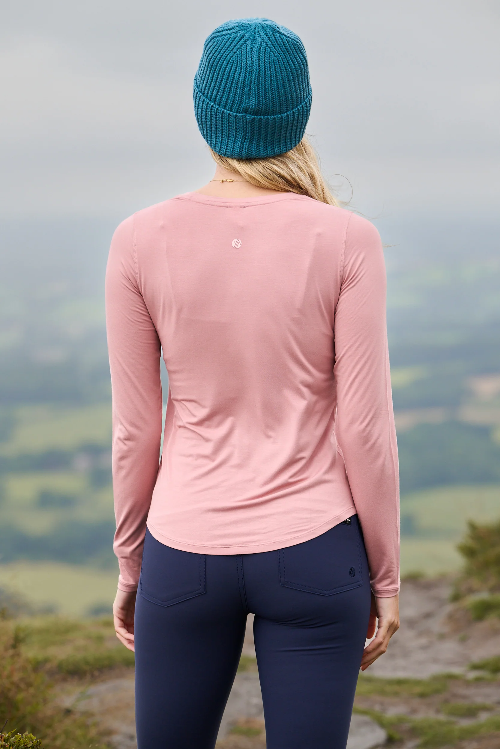 On The Go Bamboo Long Sleeve Tee - Dusky Pink - Image 4