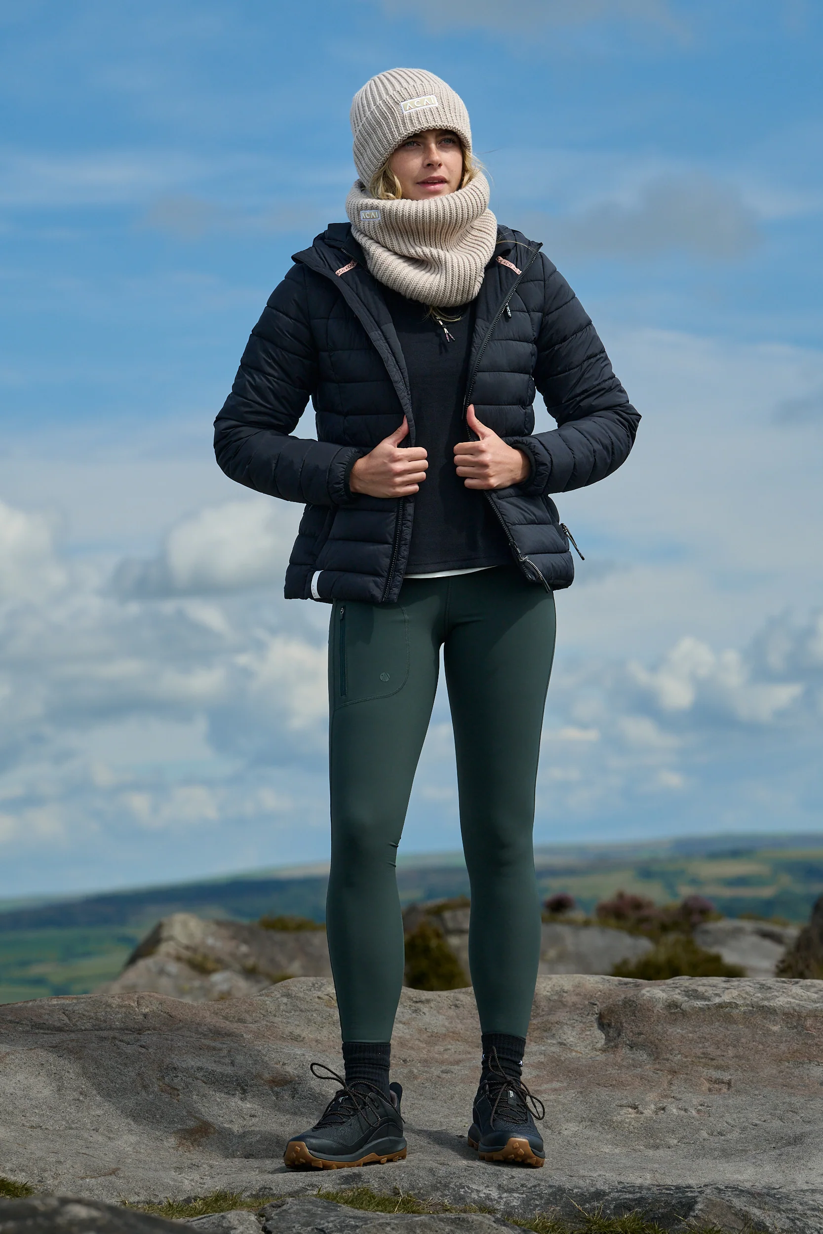 Shower Resistant Softshell Leggings - Forest Green - Image 8