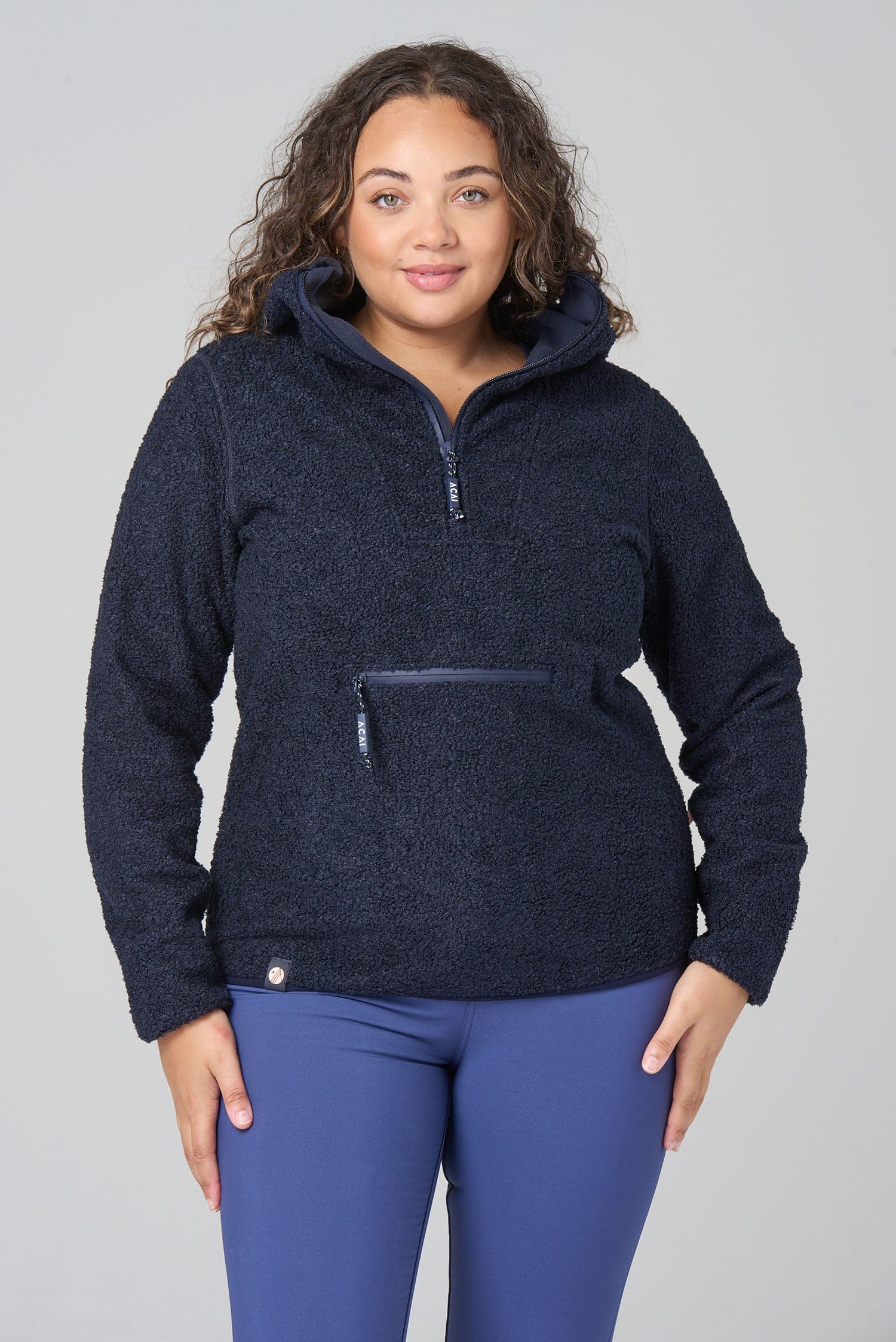 Windproof Fleece Hoodie - Deep Navy - Image 13